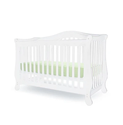 L A Baby The Brentwood 4 in 1 Convertible Full Sized Wood Crib, White
