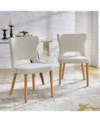 Rita Mid-Century Modern WaterProof Hollow Design Dining Chair with Wingback,Set of 2