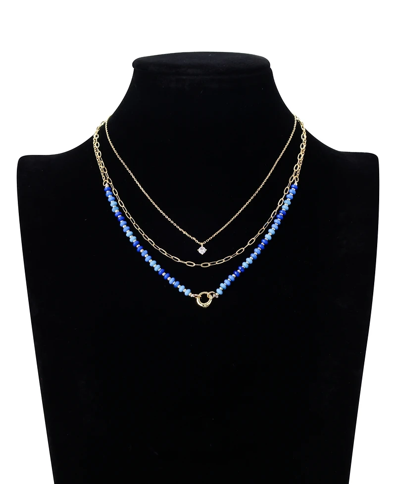 Unwritten Cubic Zirconia Beaded Layered Necklace Set