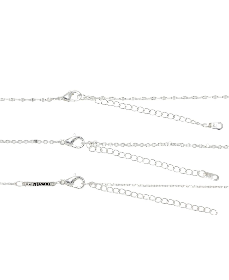Unwritten Cubic Zirconia Double Butterfly Layered Necklace Set