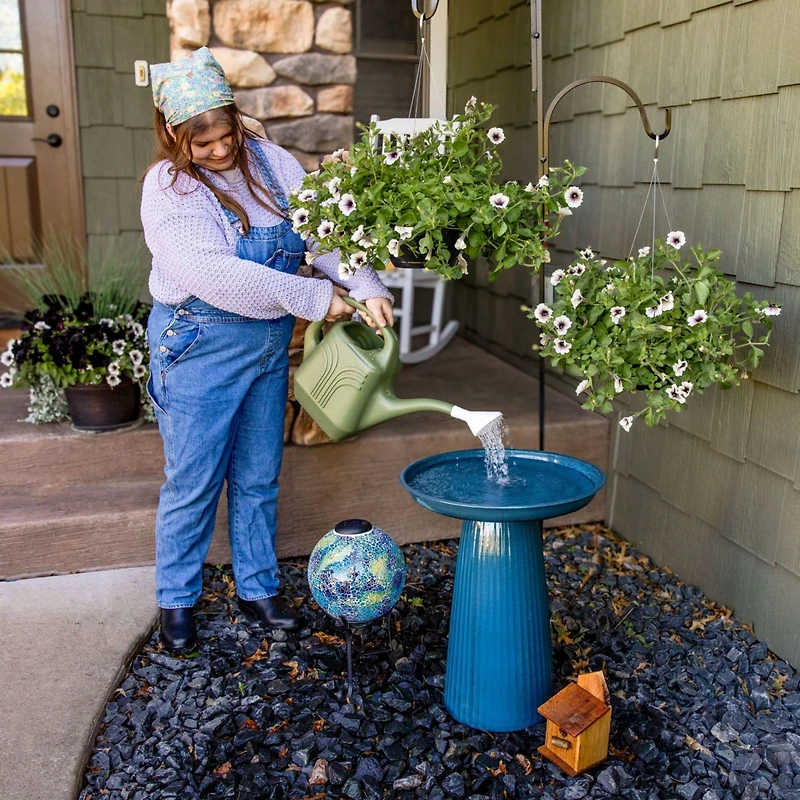 Gleeful Garden Metal Outdoor Bird Bath