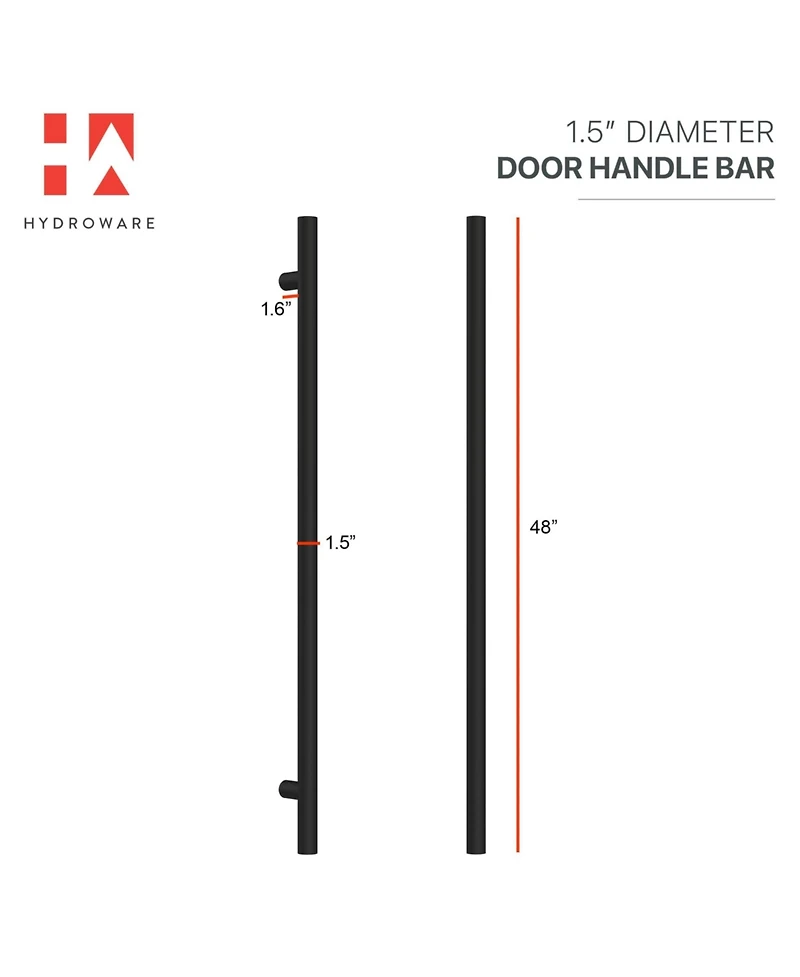 Hydroware Round Series Door Handle - Black