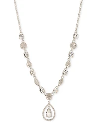 Givenchy Crystal Pear-Shape Orbital Pendant Necklace, 16" + 3" extender