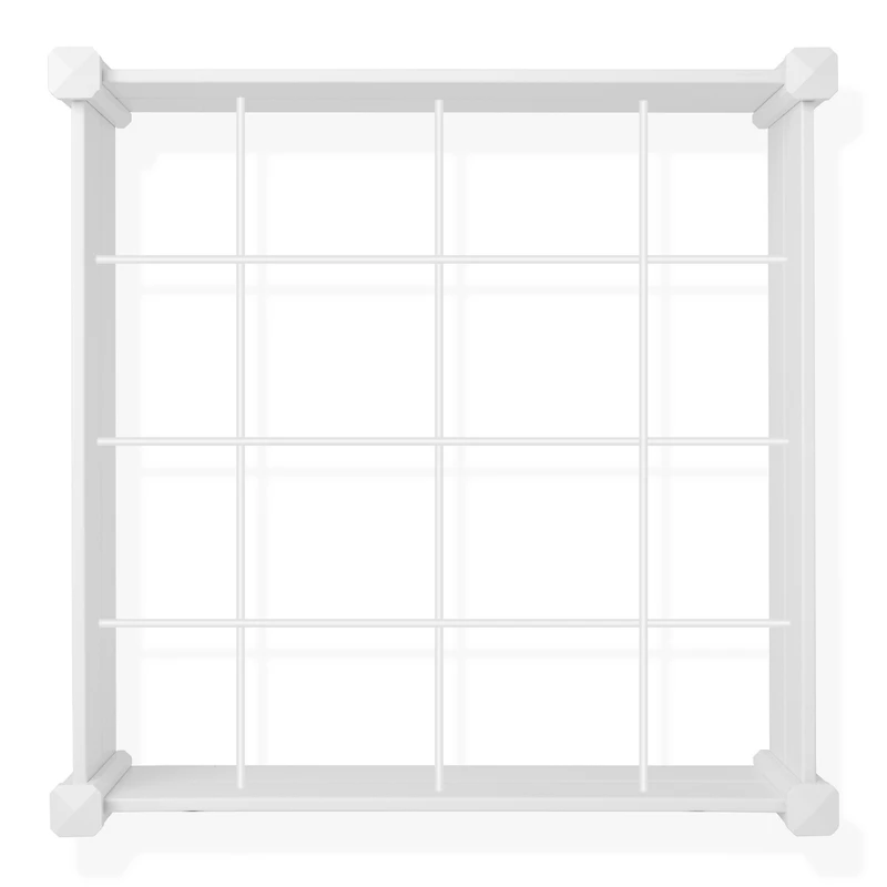 4' x 4' x 12" White Vinyl Raised Garden Bed with Grid, Above Ground Planter Box