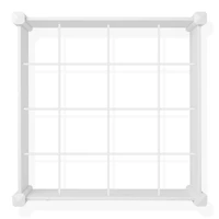 4' x 4' x 12" White Vinyl Raised Garden Bed with Grid, Above Ground Planter Box