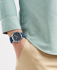 Nautica Men's Chronograph or Date Blue Silicone Watch, 45mm