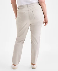 Style & Co Plus High-Rise Straight-Leg Jeans, Created for Macy's