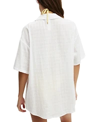 Cotton On Women's The Essential Short-Sleeve Beach Shirt