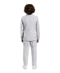 Opposuits Toddler and Little Boys Groovy Grey Slim Fit Solid Suit Including Blazer, Pants Clip-On-Tie
