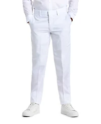 OppoSuits Teen Boys White Knight Slim Fit Solid Suit Including Blazer, Pants and Clip-On-Tie
