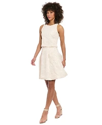 Muse Women's Textured-Rose Pleated Bubble-Hem Skirt