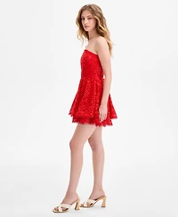 Astr the Label Women's Deasia Strapless Eyelet Dress