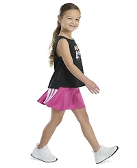 adidas Toddler and Little Girls 2-Piece Waist Tank and 3-Stripe Skort Set