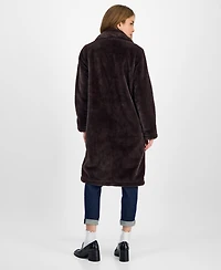 Jou Juniors' Faux-Fur Double-Breasted Coat, Created for Macy's