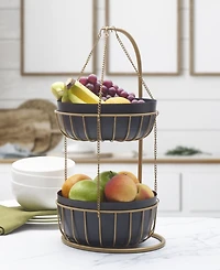 Mikasa Gourmet Basics Aztec 2-Tier Basket