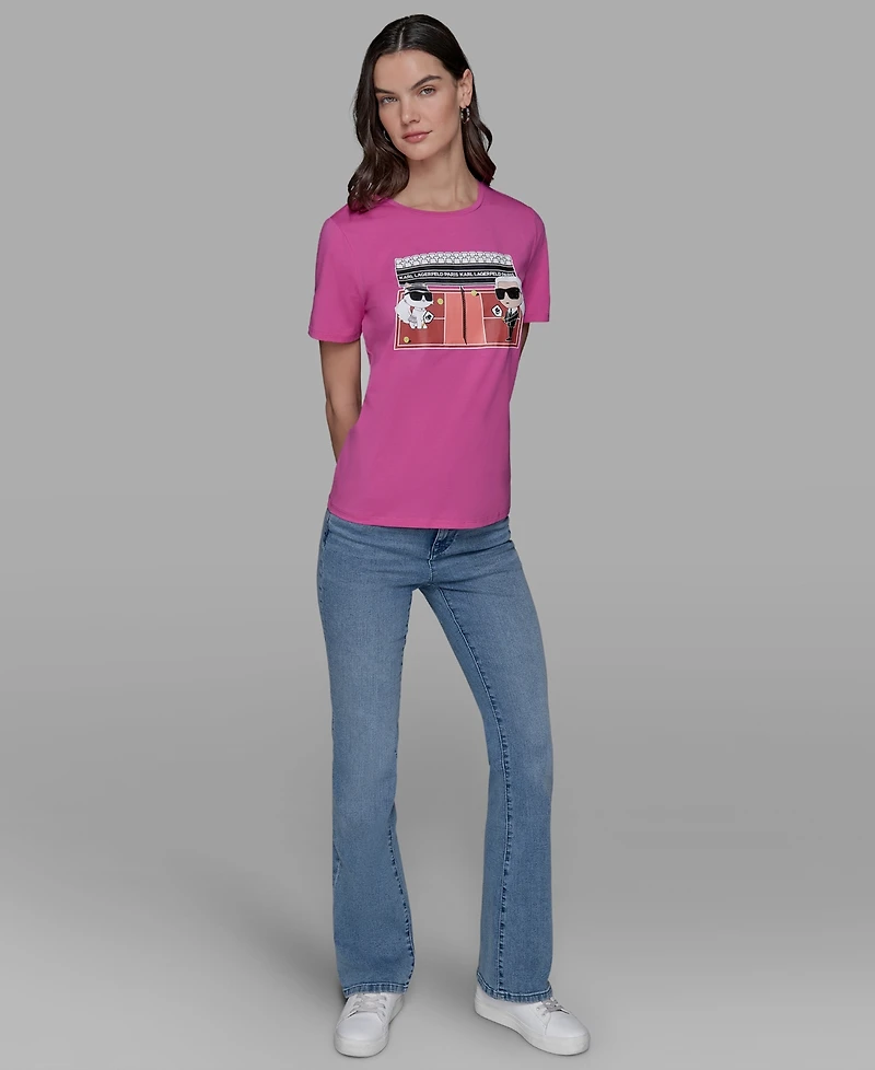 Karl Lagerfeld Paris Petite & Choupette Graphic Tee