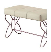 Tufted Faux Leather Upholstered Bench for Entryway, Bedroom, or Living Room
