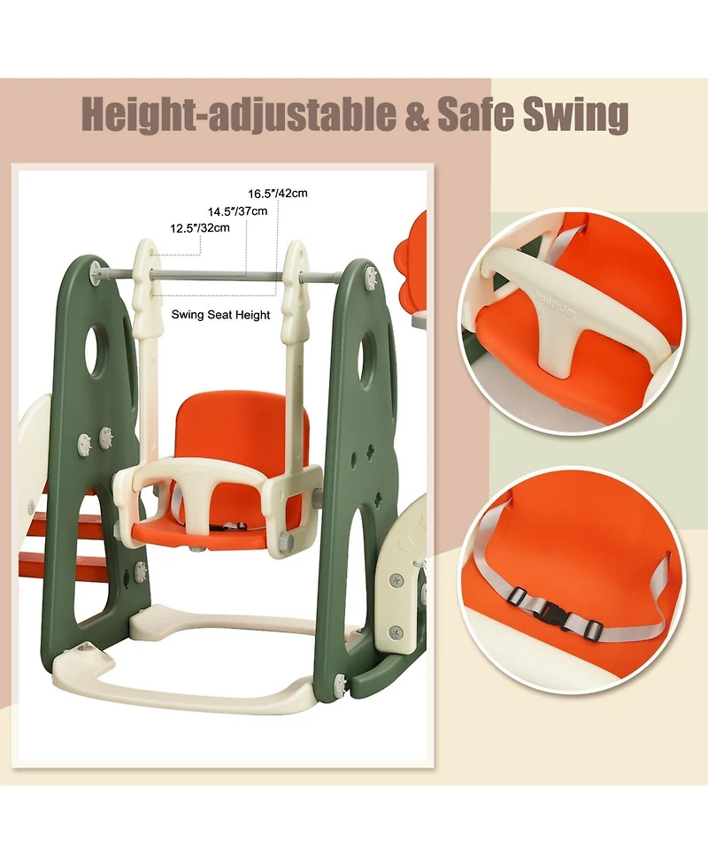 6 in 1 Toddler Slide and Swing Set with Ball Games
