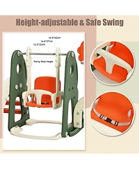 6 in 1 Toddler Slide and Swing Set with Ball Games