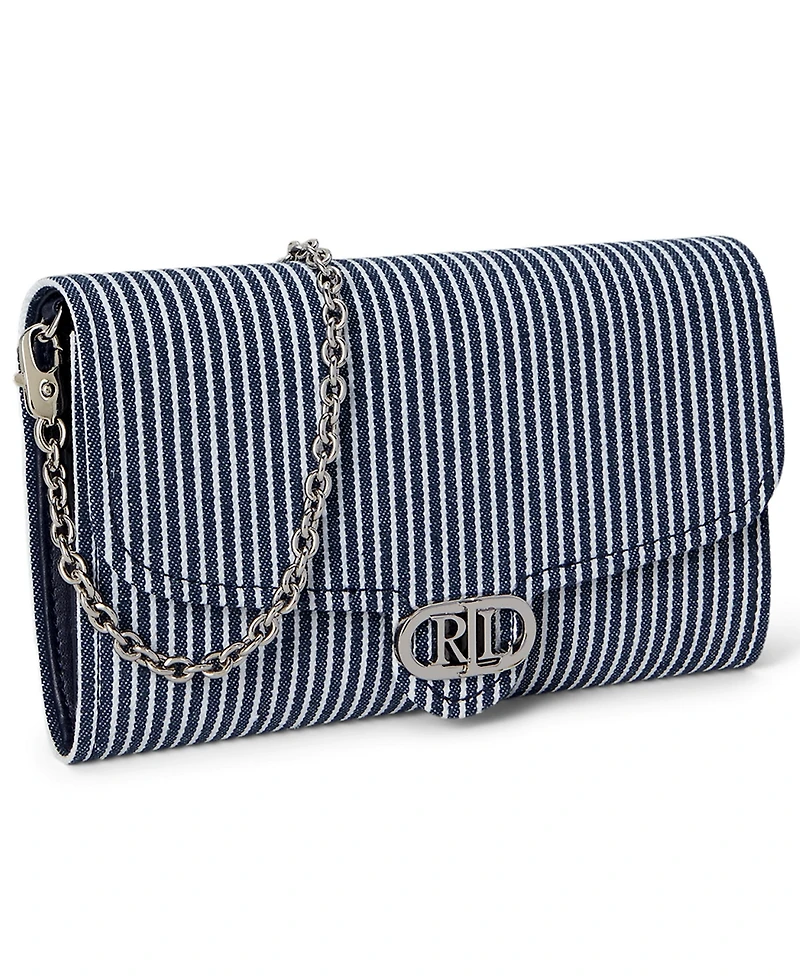 Lauren Ralph Lauren Striped Canvas Adair Crossbody Bag