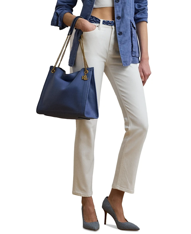 Lauren Ralph Lauren Bradley Large Pebbled Leather Tote Bag