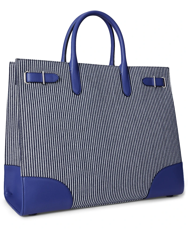 Lauren Ralph Lauren Striped Canvas Devyn Tote Bag