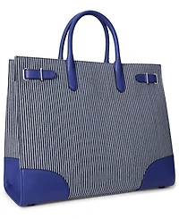 Lauren Ralph Lauren Striped Canvas Devyn Tote Bag