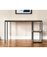 50" Brown and Black Solid Wood Writing Desk