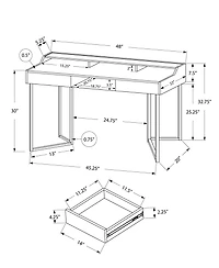 Sleek Writing Table with Storage Drawers for Study or Workspace