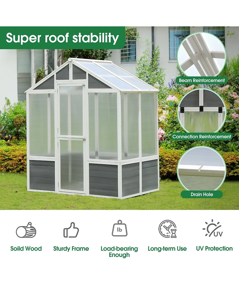 Outdoor Plant Gardening Greenhouse for Patio Backyard Lawn, Grow House with Front Entry Door