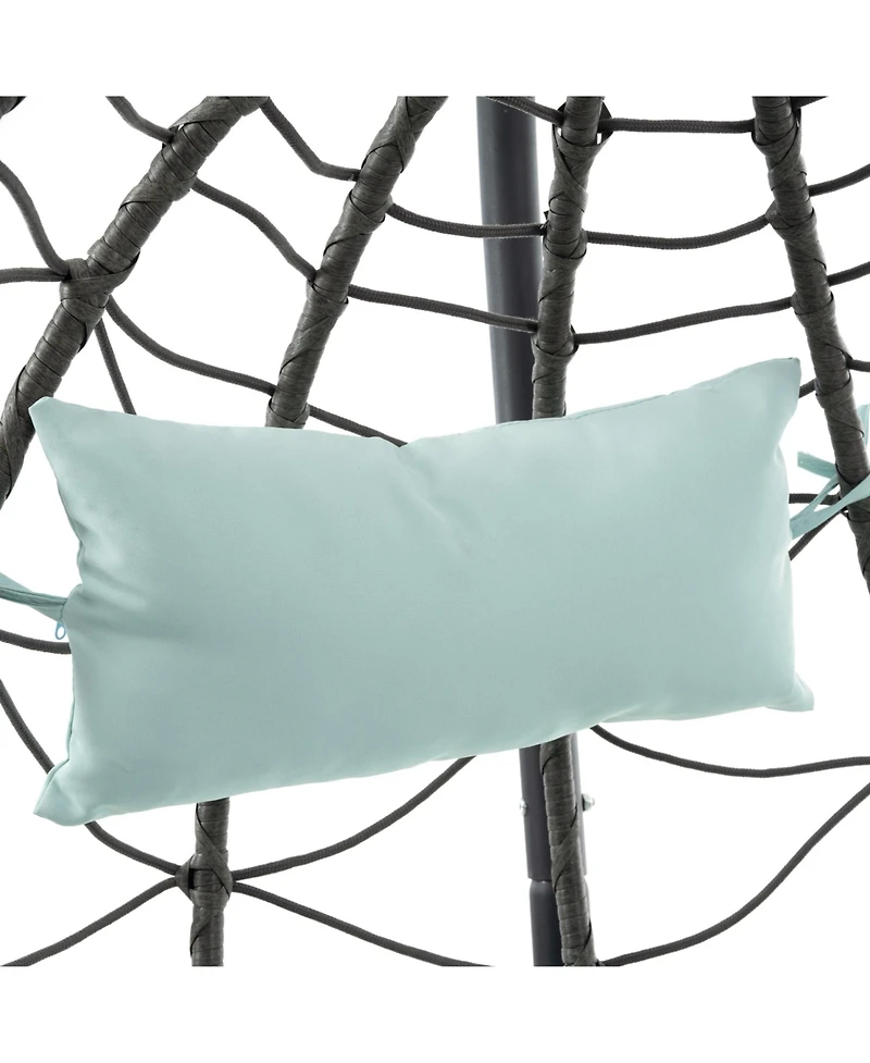 Egg Chair with Stand Indoor Outdoor Swing Chair Patio Wicker Hanging Egg Chair Hanging Basket Chair with Stand