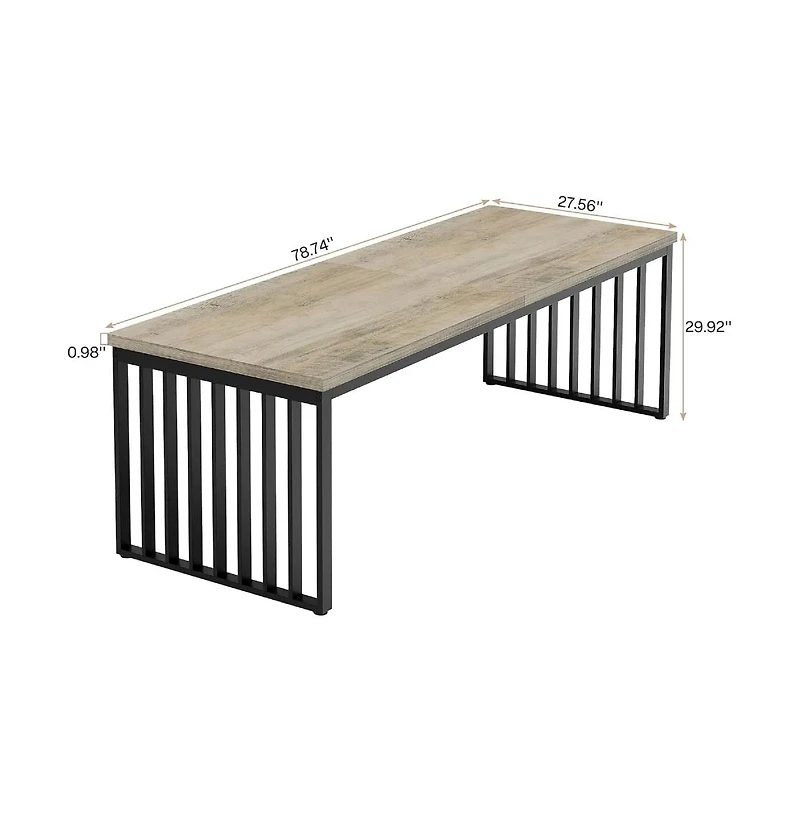 Tribesigns 6.5 ft Conference Table with Metal Legs for 4-6, Long Meeting Negotiation Training Seminar