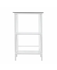 42" Clear and White Glass Writing Desk