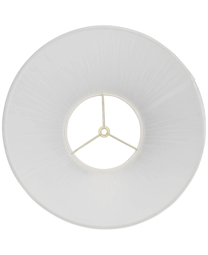 Springcrest White Mushroom Pleated Medium Lamp Shade 6" Top x 14" Bottom x 8" Slant (Spider) Replacement with Harp and Finial