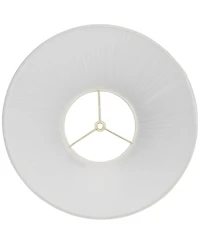 Springcrest White Mushroom Pleated Medium Lamp Shade 6" Top x 14" Bottom x 8" Slant (Spider) Replacement with Harp and Finial
