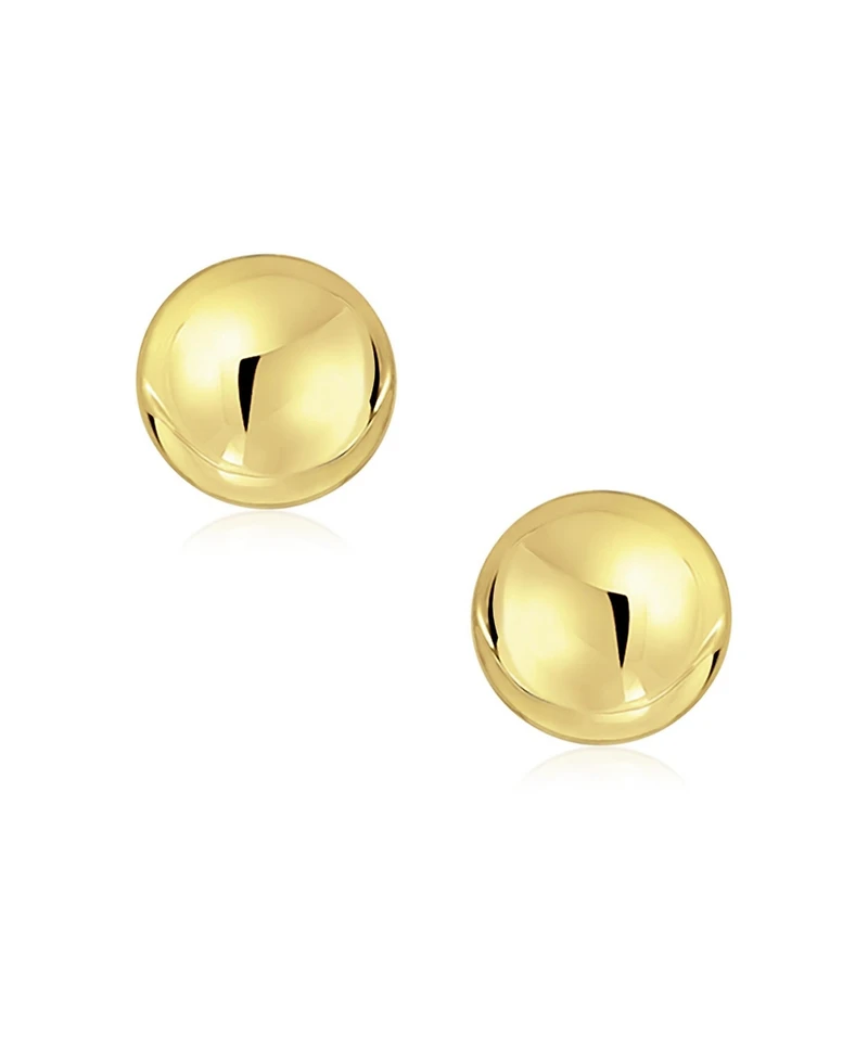 Bling Jewelry Tiny Round Ball Stud Earrings in Real 14K Yellow Gold Screw Back