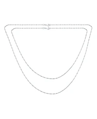 Bling Jewelry Set of 2 Thin 1.5MM Sterling Silver Singapore Rope Chain Necklace Made in Italy & Inch