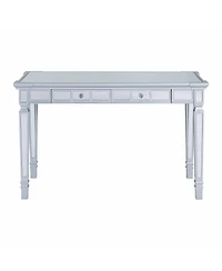 47" Silver Mirrored Writing Desk With Two Drawers