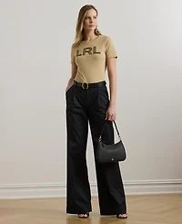 Lauren Ralph Women's Beaded-Logo Cotton Jersey Tee