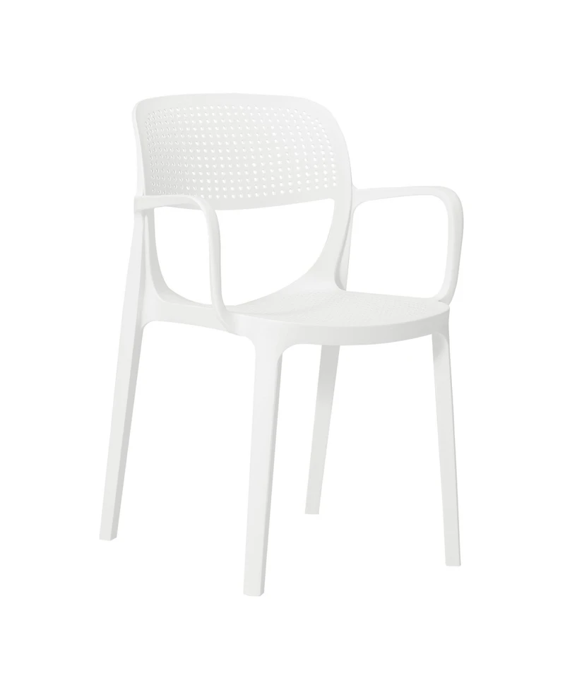 Outdoor Stackable Plastic Resin Patio Dining Armchair (Set of 2)