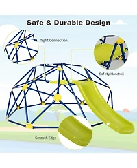 Kids Climbing Dome with Slide and Fabric Cushion for Garden Yard