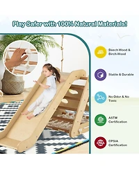 4 1 Triangle Climber Toy with Sliding Board and Climbing Net