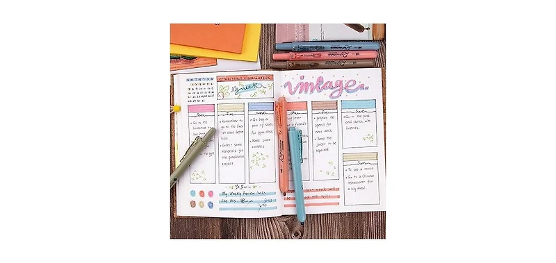 Writech Vintage Retractable Highlighters - 6CT