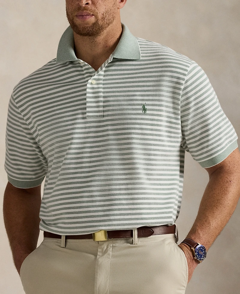 Polo Ralph Lauren Men's Big & Tall Striped Oxford Mesh Shirt