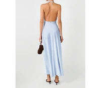 WeWoreWhat Women's Halter Tie Neck Maxi Dress