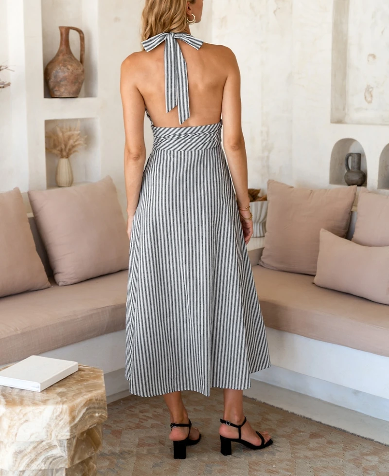 Cupshe Women's Harvest Moon Striped Maxi Beach Dress