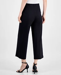 Anne Klein Women's High-Rise Pull-On Crop Wide-Leg Pants