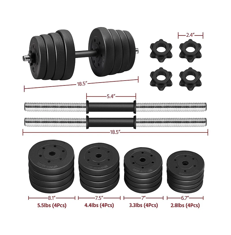 Yaheetech 66lb Adjustable Dumbbell Set