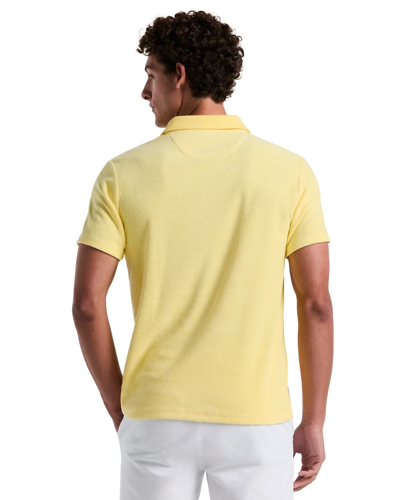 Original Penguin Men's Slim Fit Short Sleeve Terry Open Collar Polo Shirt