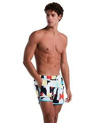 Original Penguin Men's Dolphin Slim Fit Drawstring 4" Swim Trunks